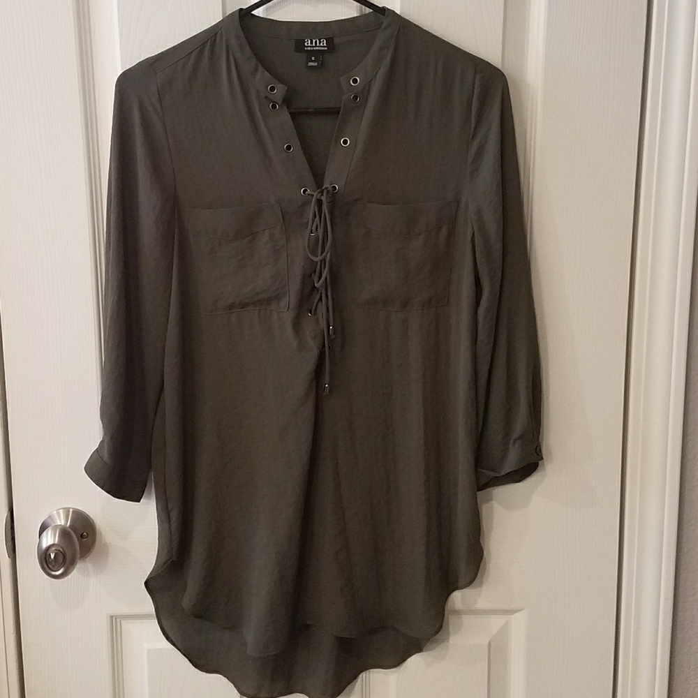 Olive Green sheer top